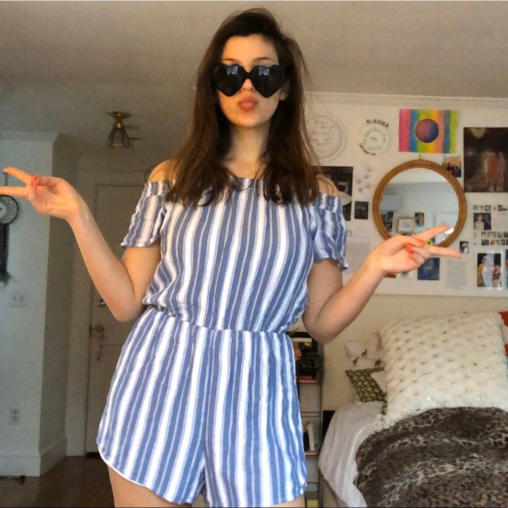striped romper from hollister!